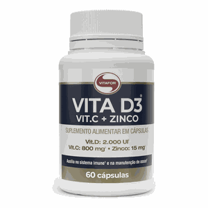 VITA D3 + C + ZINCO 60 CAPSULAS 1000MG VITAFOR UN