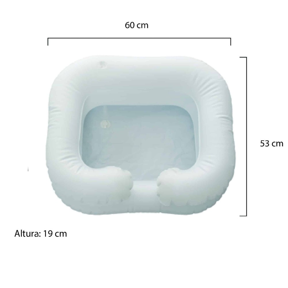 Lavatório Inflável Longevitech: Higiene Capilar Fácil para Pessoas Acamadas