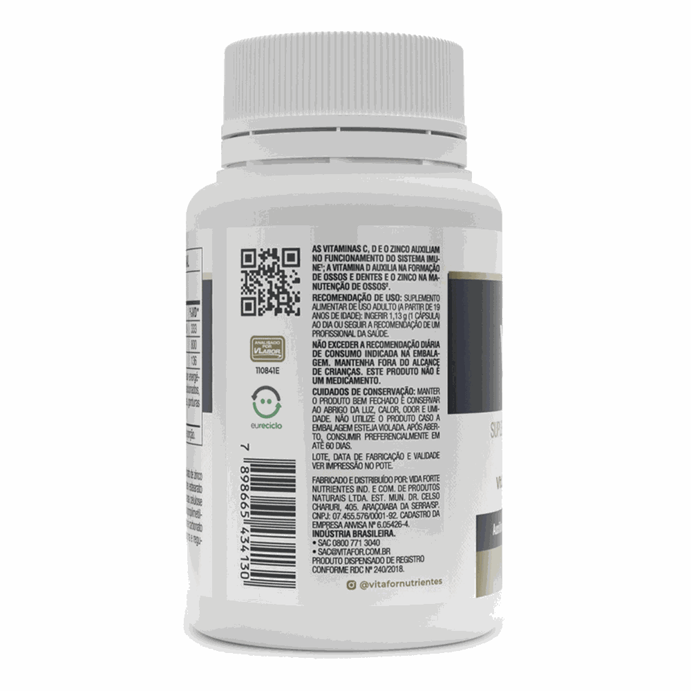 Vitamina D3+C+Zinco Vitafor: Reforce Sua Saúde e Bem-Estar Diário