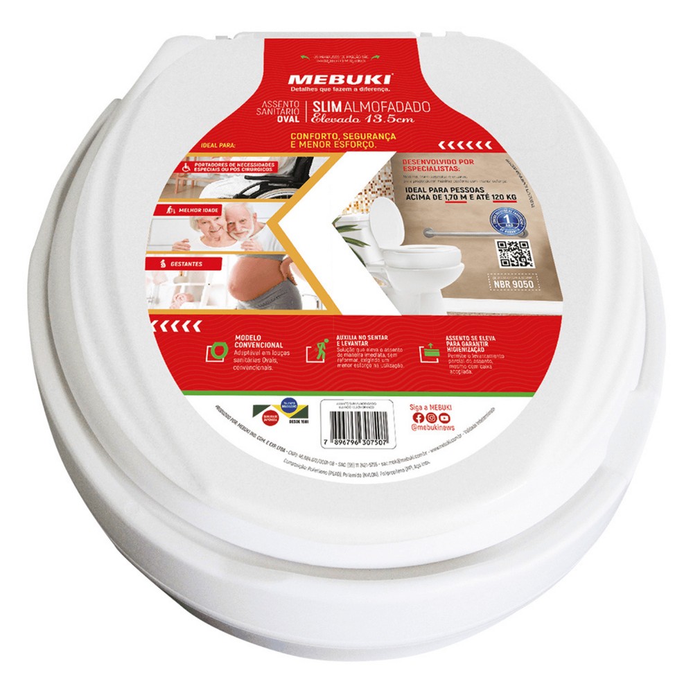 Conforto Elevado: Assento Sanitário Almofadado Mebuki para Mais Autonomia
